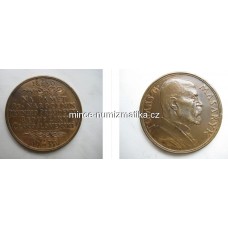 Medaile - TGM 1935 - největší Prezident Masaryk Bronz 60mm